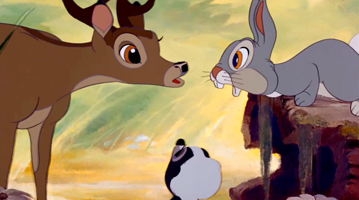 Thumber, Faline and Flower from the movie "Bambi"