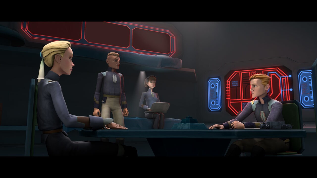 Korkie, Amis, Lagos, and fellow cadet Soniee discuss what they learned from Ahsoka's lesson. The ...