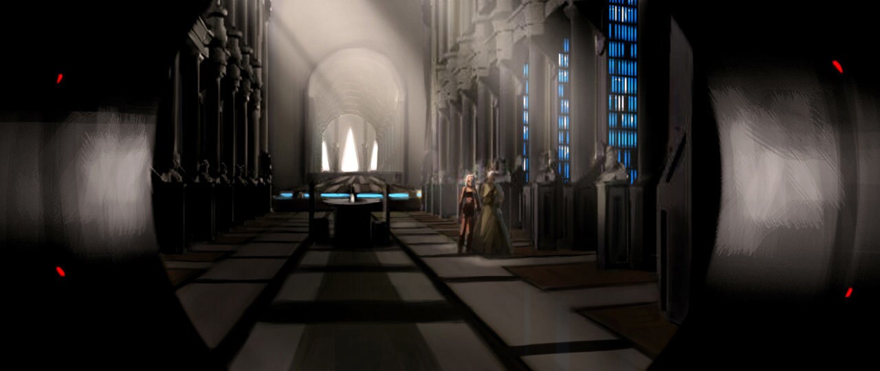 Lighting concept of the Jedi Temple Library
