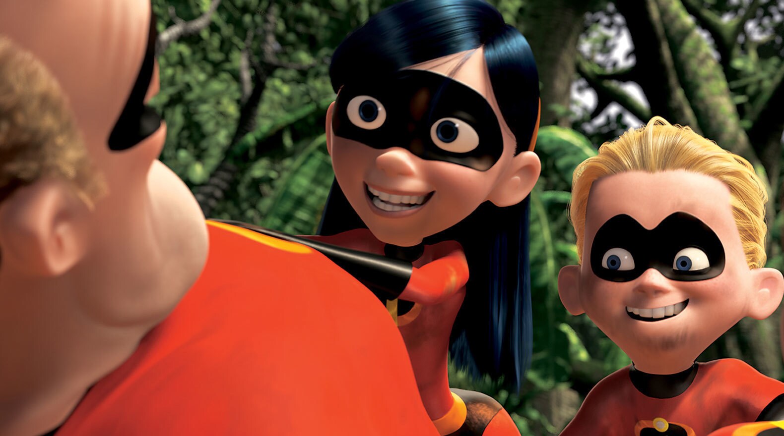 Violet and Dash are all smiles after meeting up with their dad in "The Incredibles"