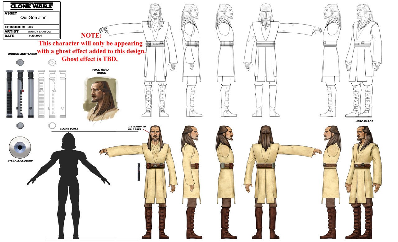 Concept designs for Qui-Gon Jinn