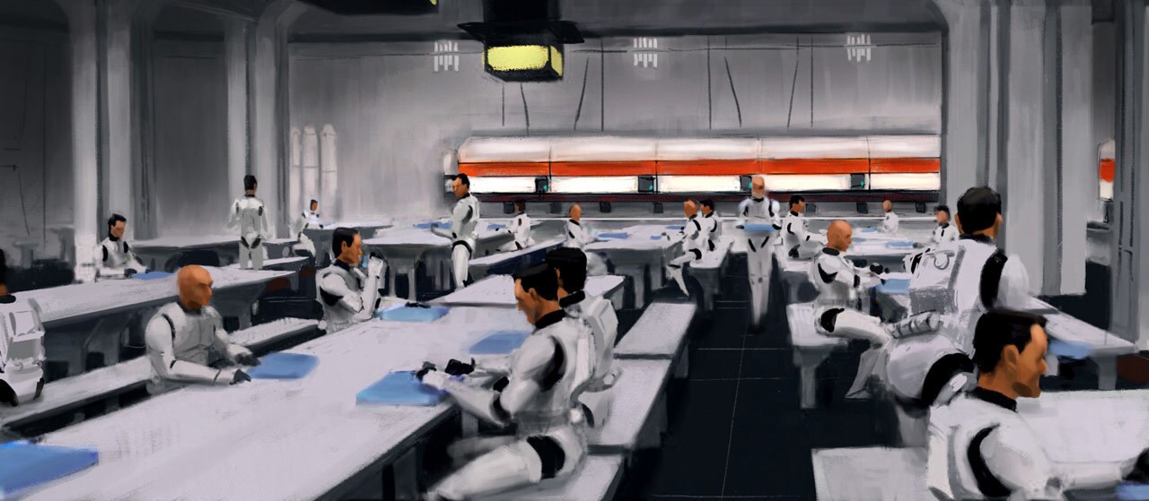 Concept art of the clone mess hall