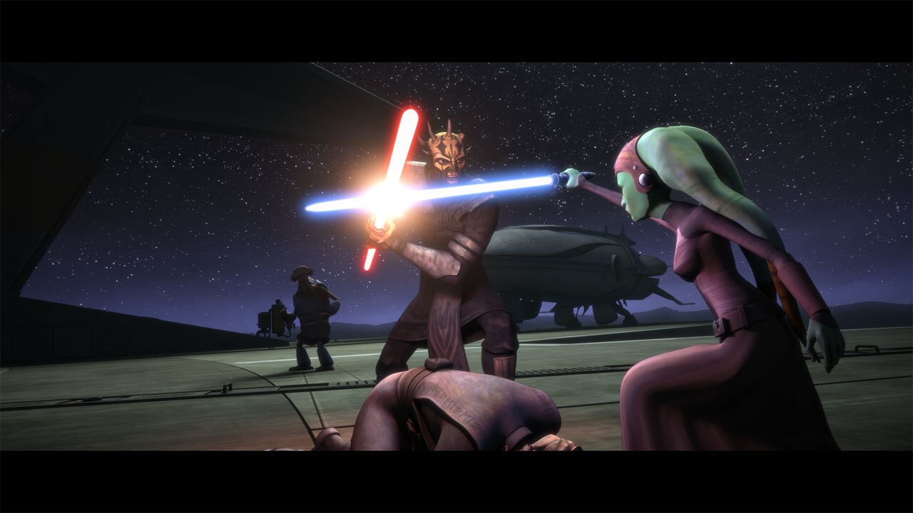 In the prologue footage, there is a scene of Darth Maul and Savage Opress killing the female Twi'...