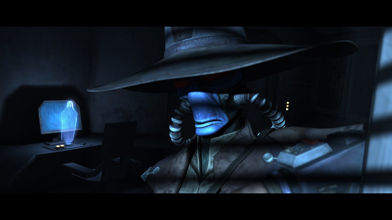 Elsewhere on Coruscant, Cad Bane stands inside the dingy room of a seedy hotel, biding his time. ...