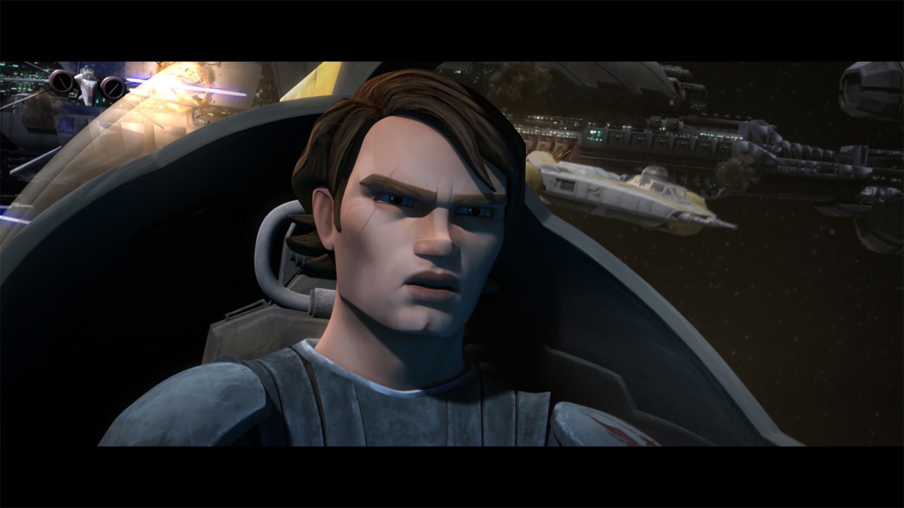 Anakin Skywalker tells the troopers to focus their attack on the Separatist cruisers. Anakin want...