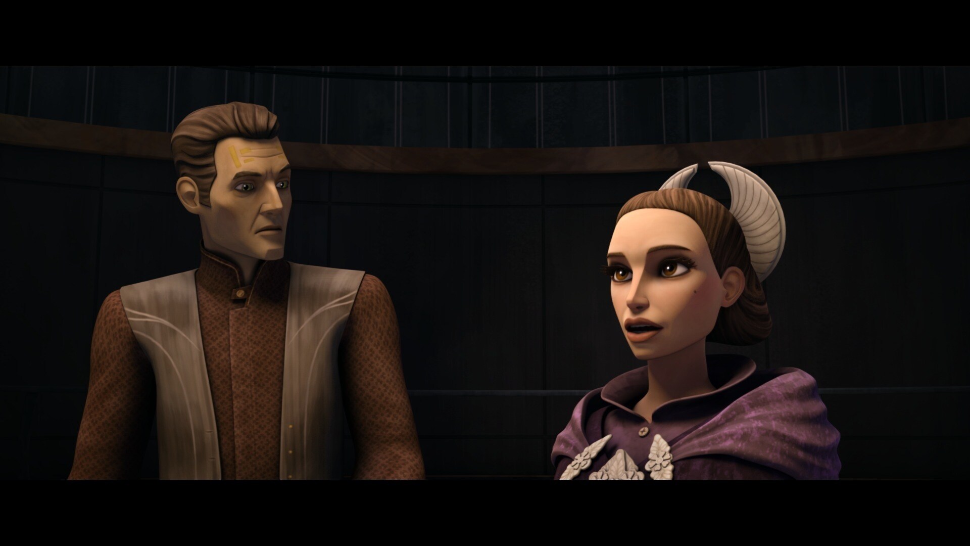 The next day, before the Core Five, Padmé accepts Clovis as the Banking Clan's special representa...