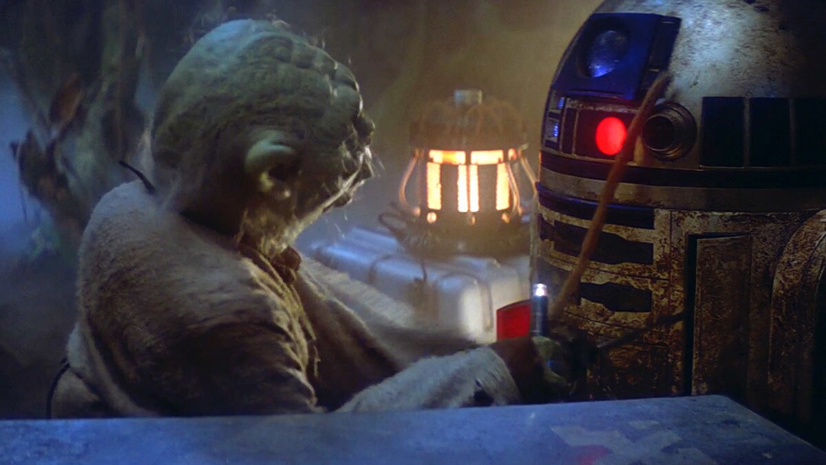 Yoda and R2-D2 on Dagobah