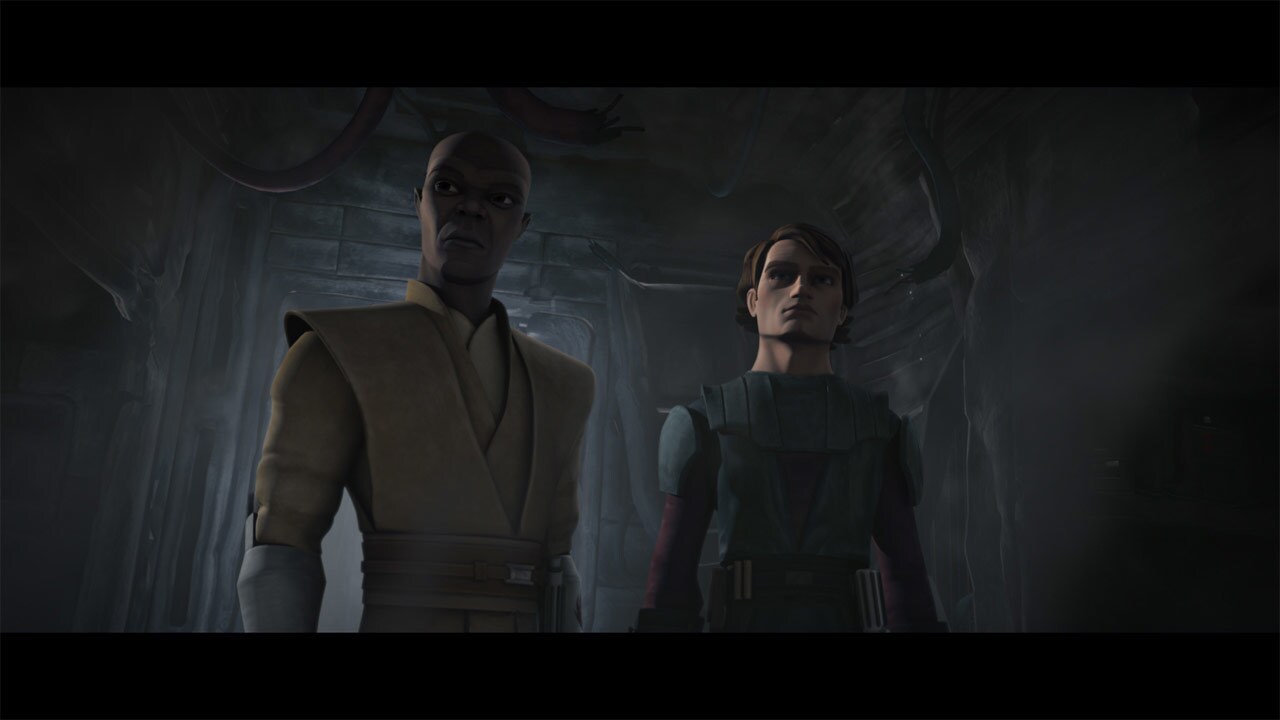 Anakin and Mace investigate the ruins of the blasted quarters. When Anakin learns that the ship's...