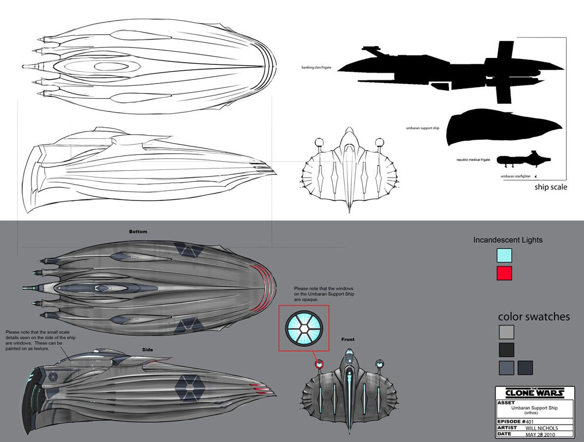 Final design and size comparison of Separatist support ship, based on an unused Episode III stars...