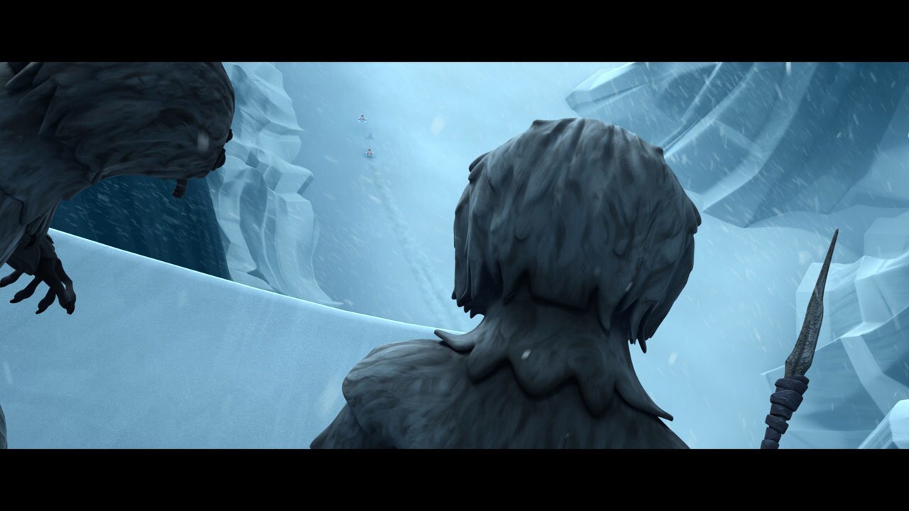 The Talz monitor the movements of the Jedi across the icy plains of their homeworld. 