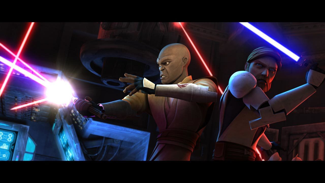 But Bane led Mace and Obi-Wan into a trap at Black Stall Station, which the Jedi narrowly escaped.