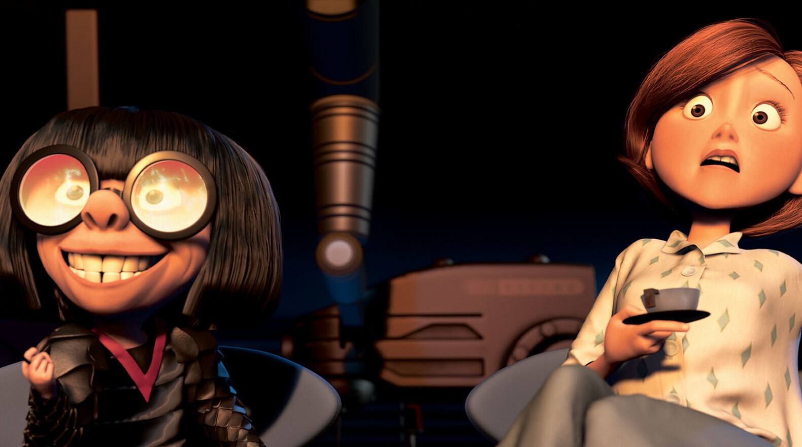 Edna has a spark of inspiration for a new super suit in "The Incredibles".