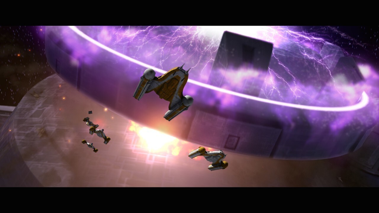 Shadow Squadron’s remaining Y-wings took aim at the Malevolence’s starboard ion cannon with torpe...