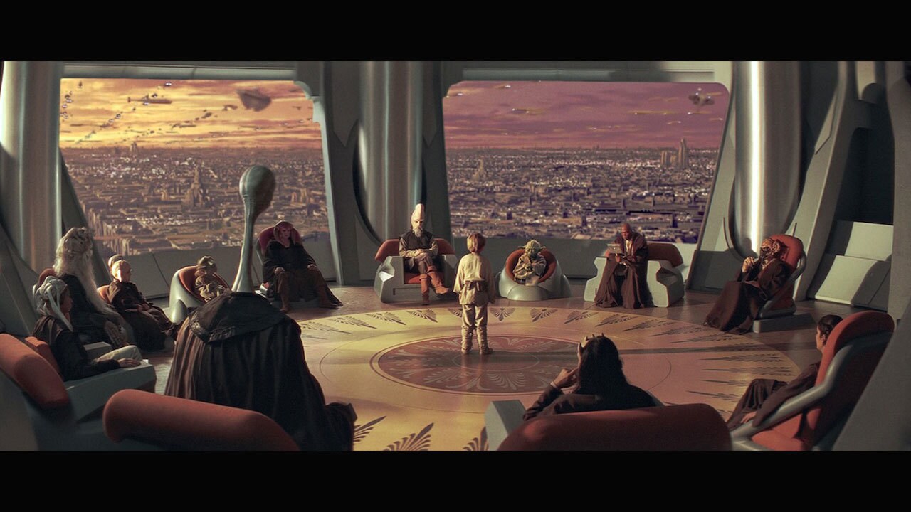 The Jedi Council met in one of the Temple’s soaring spires, with the body’s twelve masters lookin...