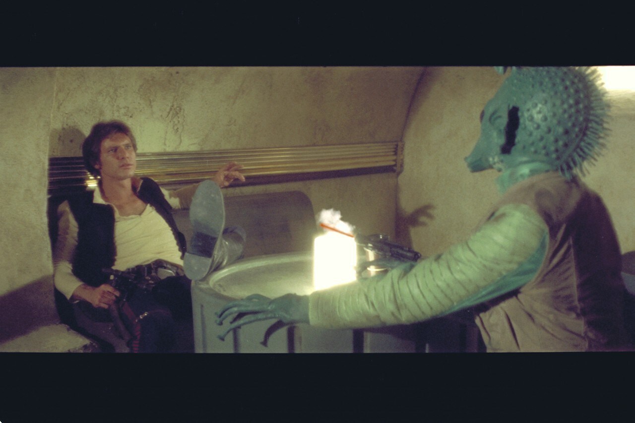 Han sent Chewbacca off to get the Falcon ready for space travel, but was intercepted by the lowli...
