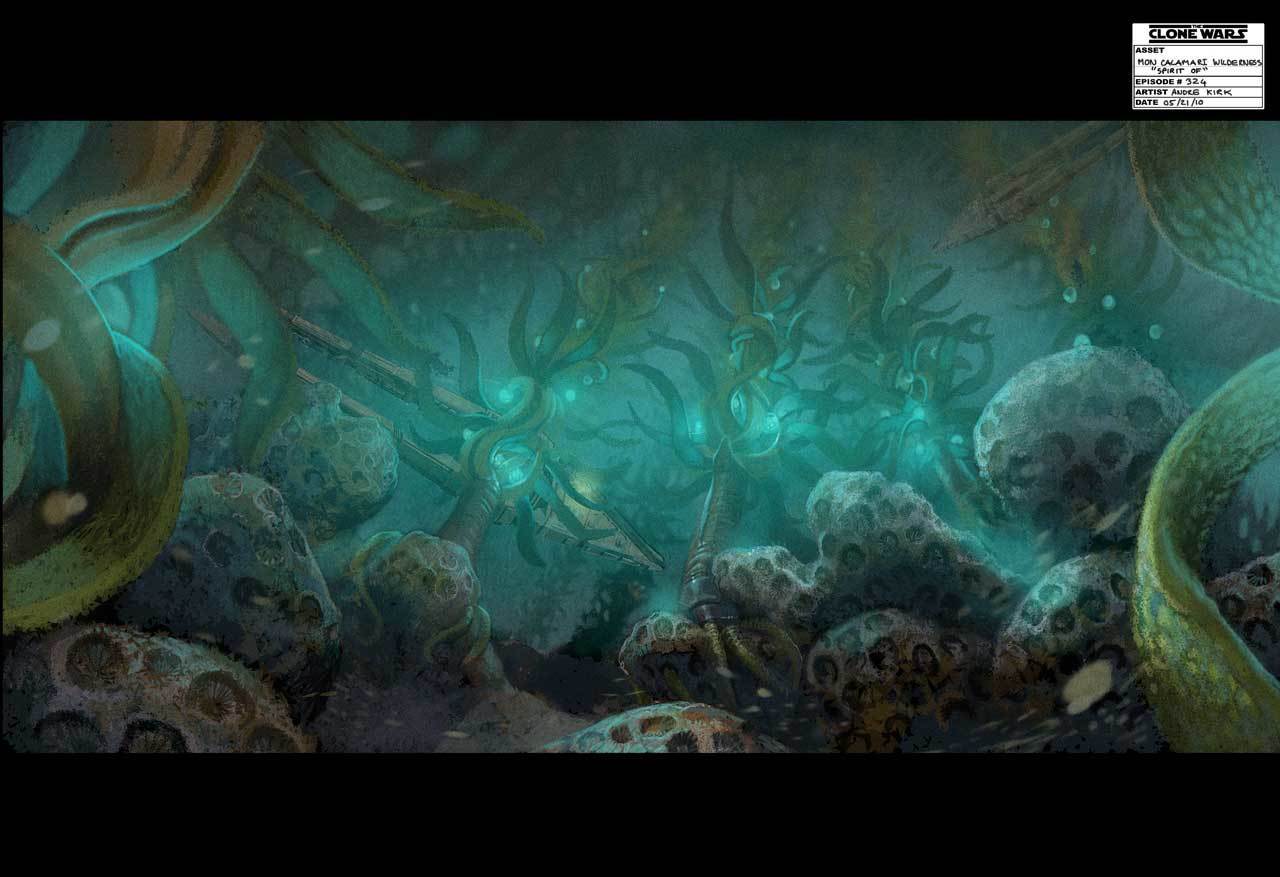 Kelp forest underwater Mon Cala environment design