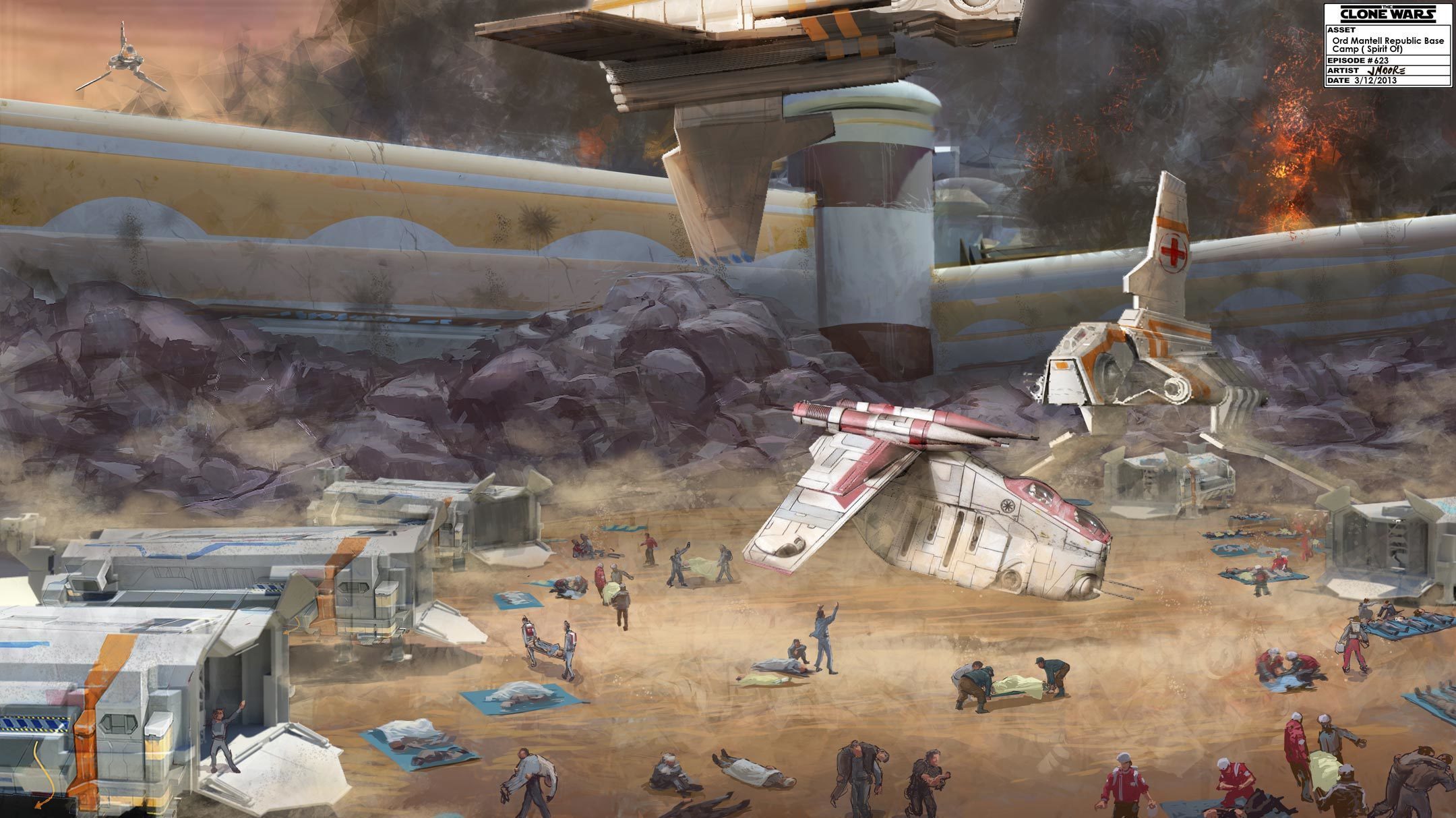 The Republic base on Ord Mantell concept art by Jim Moore, March 12, 2013.