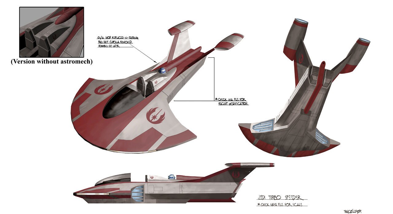 Concept art of a Jedi turbo speeder