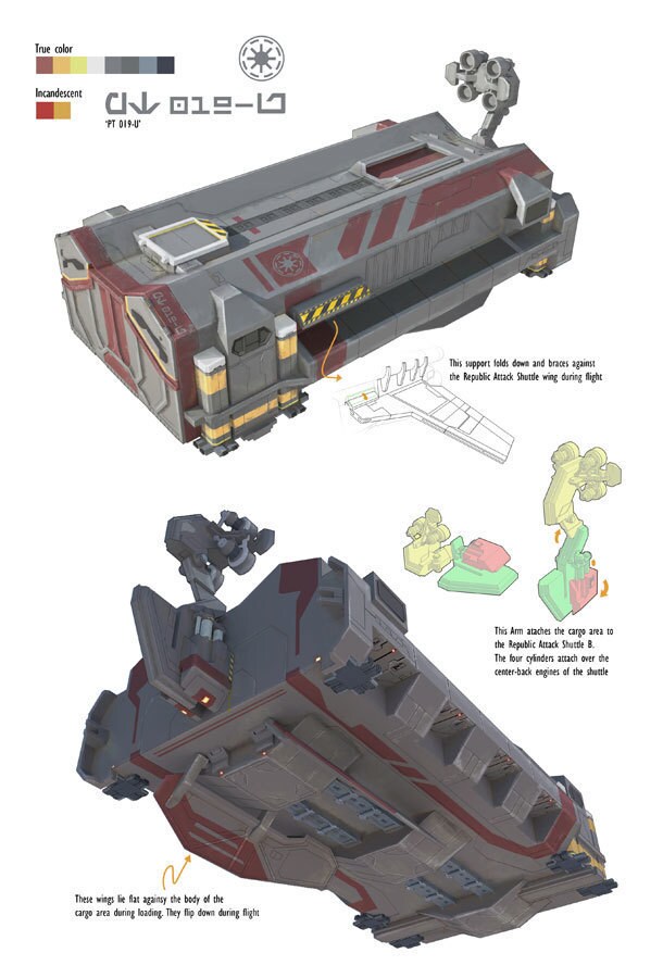 The Republic attack shuttle has been modified for this episode, its body has been lengthened and ...
