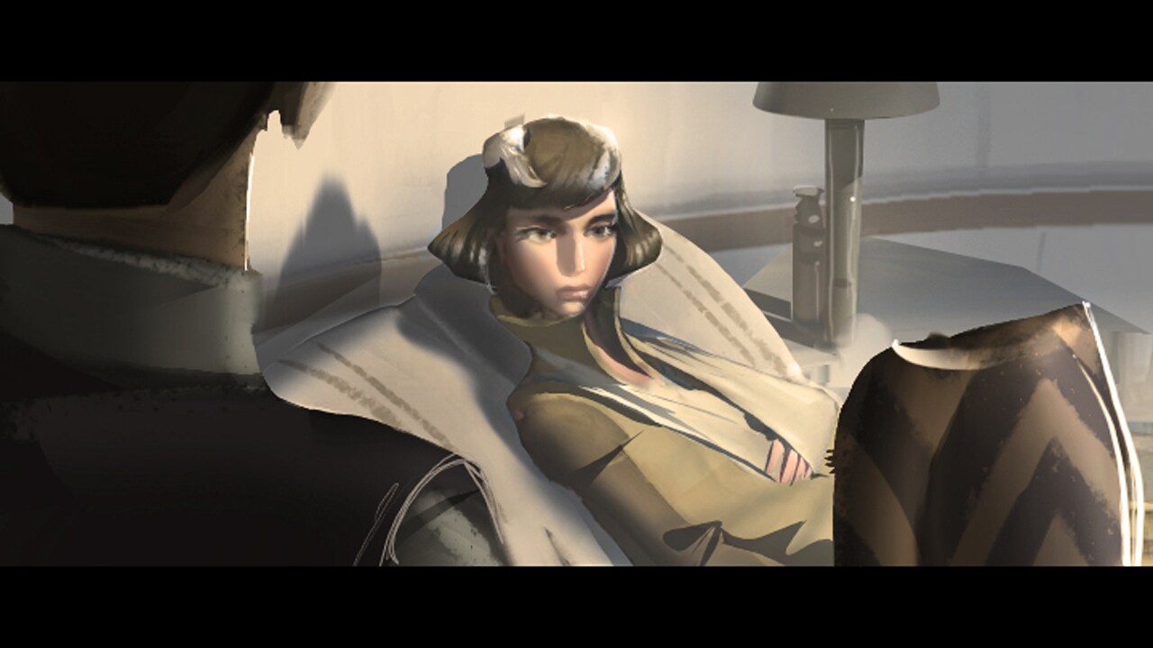 Concept art of Senator Amidala recovering from her injuries