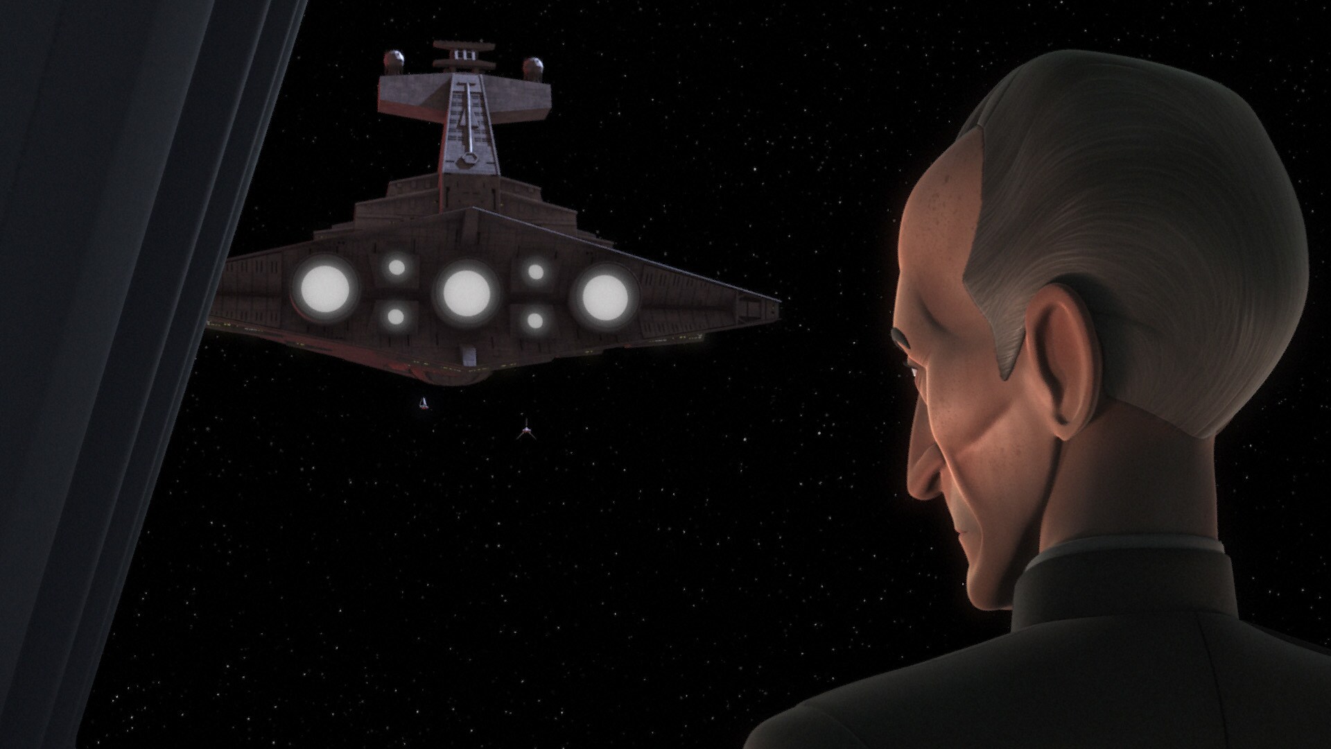 Grand Moff Tarkin orders the Imperial fleet to clear out -- and send reinforcements.