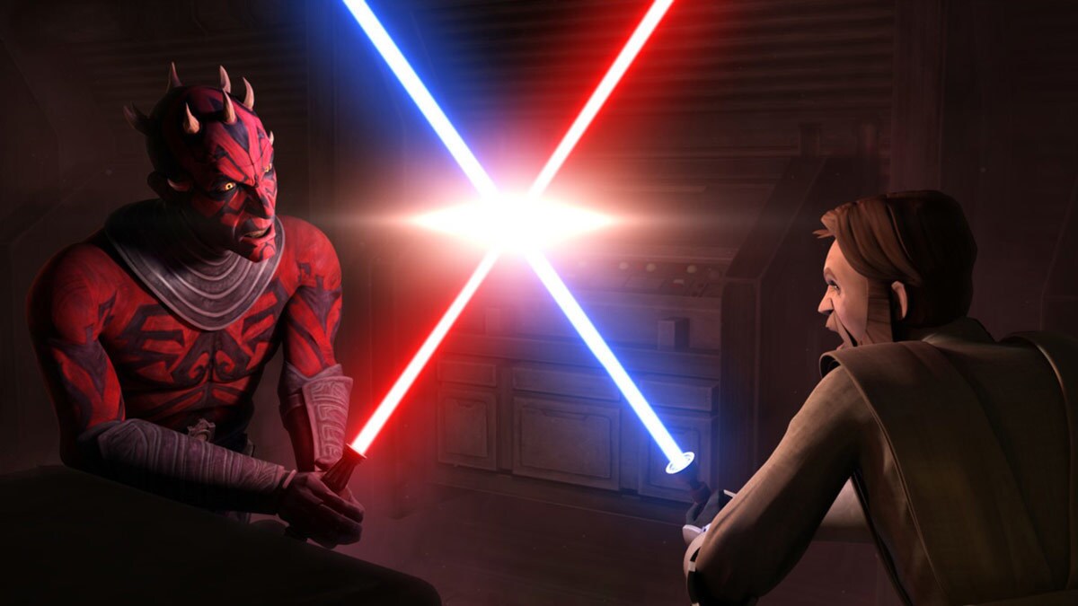 Obi-Wan Kenobi dueling Darth Maul during The Clone Wars