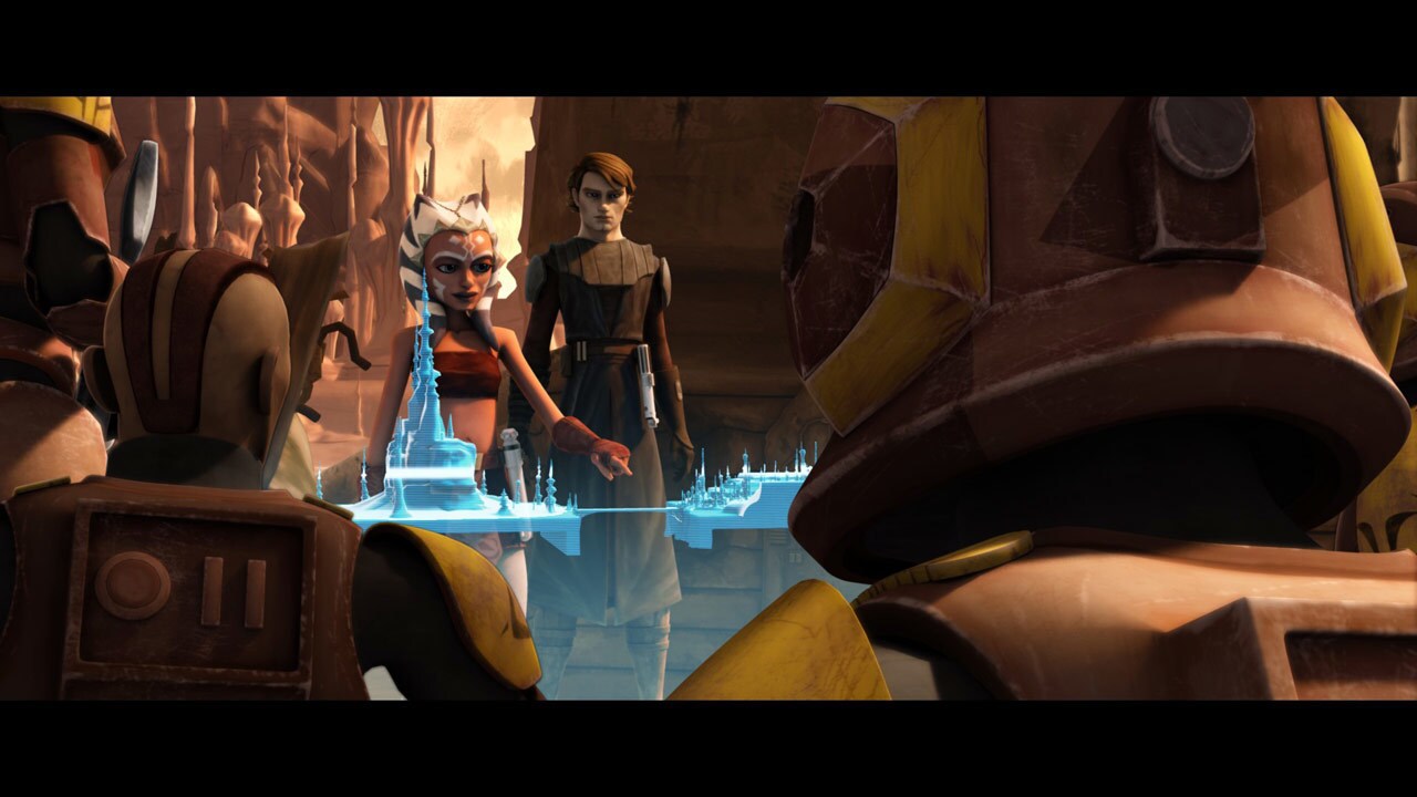 The Republic advance on the massive Geonosis foundry continues. Anakin and Ahsoka brief their tro...