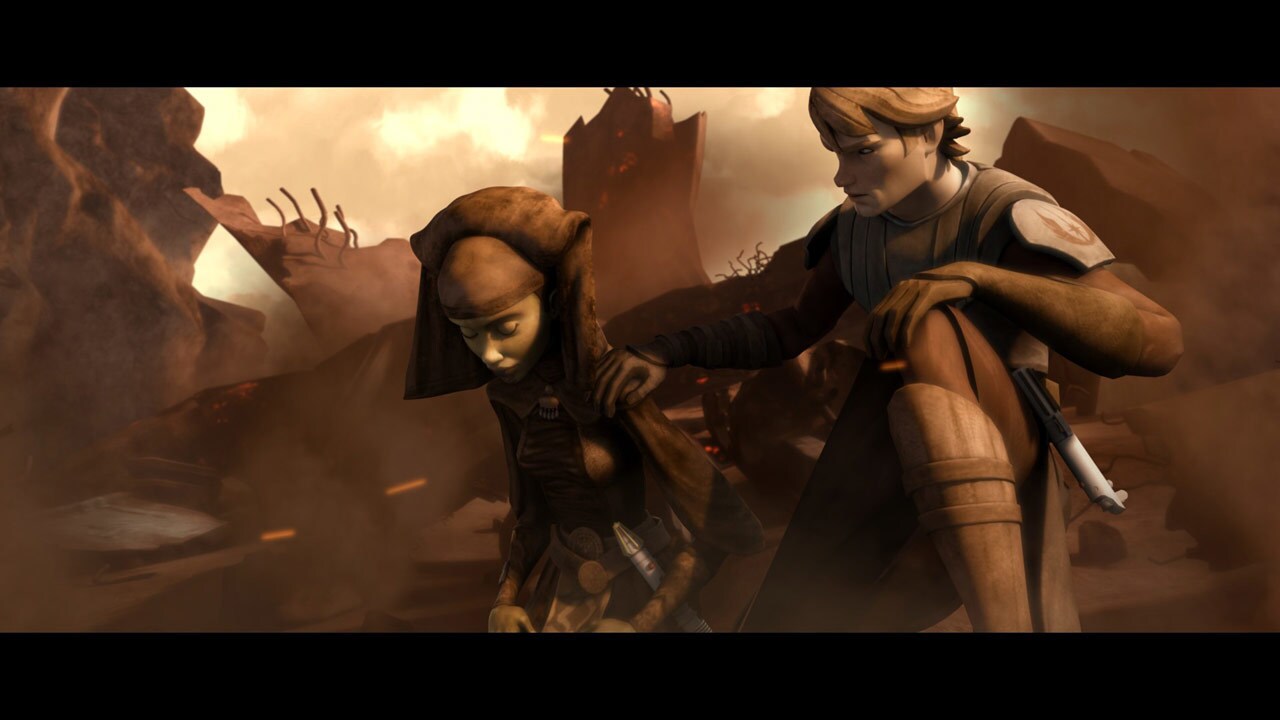 Forced to improvise, Barriss and Ahsoka blew up the foundry’s reactor, trapping themselves in the...