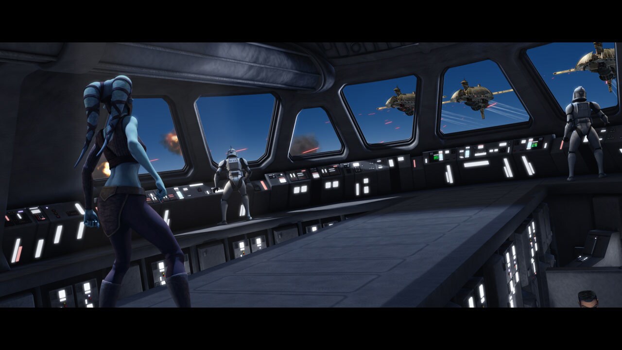 Republic reinforcements arrive! The Resolute, commanded by General Skywalker, arrives at the site...
