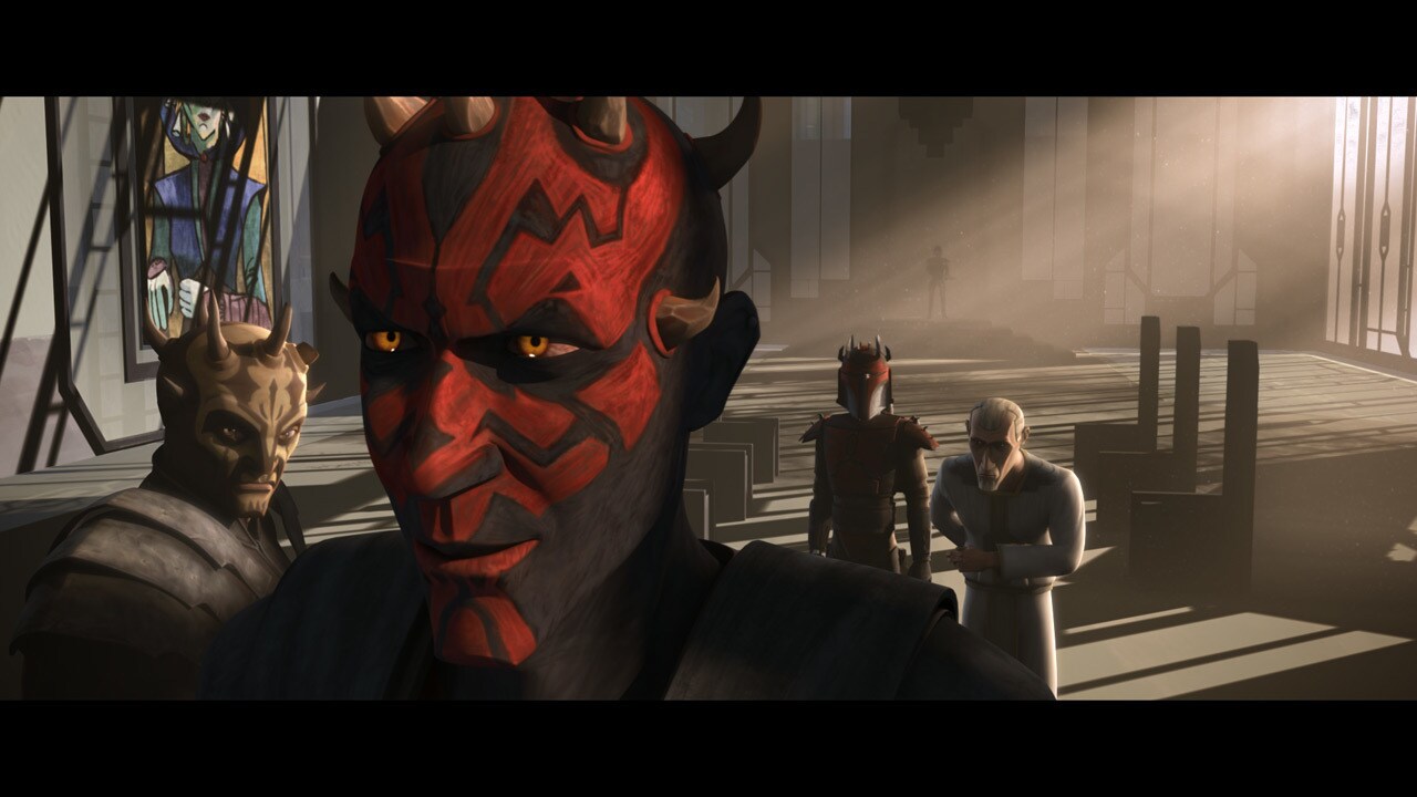 Almec updates Maul on Satine's capture. Her accomplices have escaped, but she did ask Obi-Wan for...