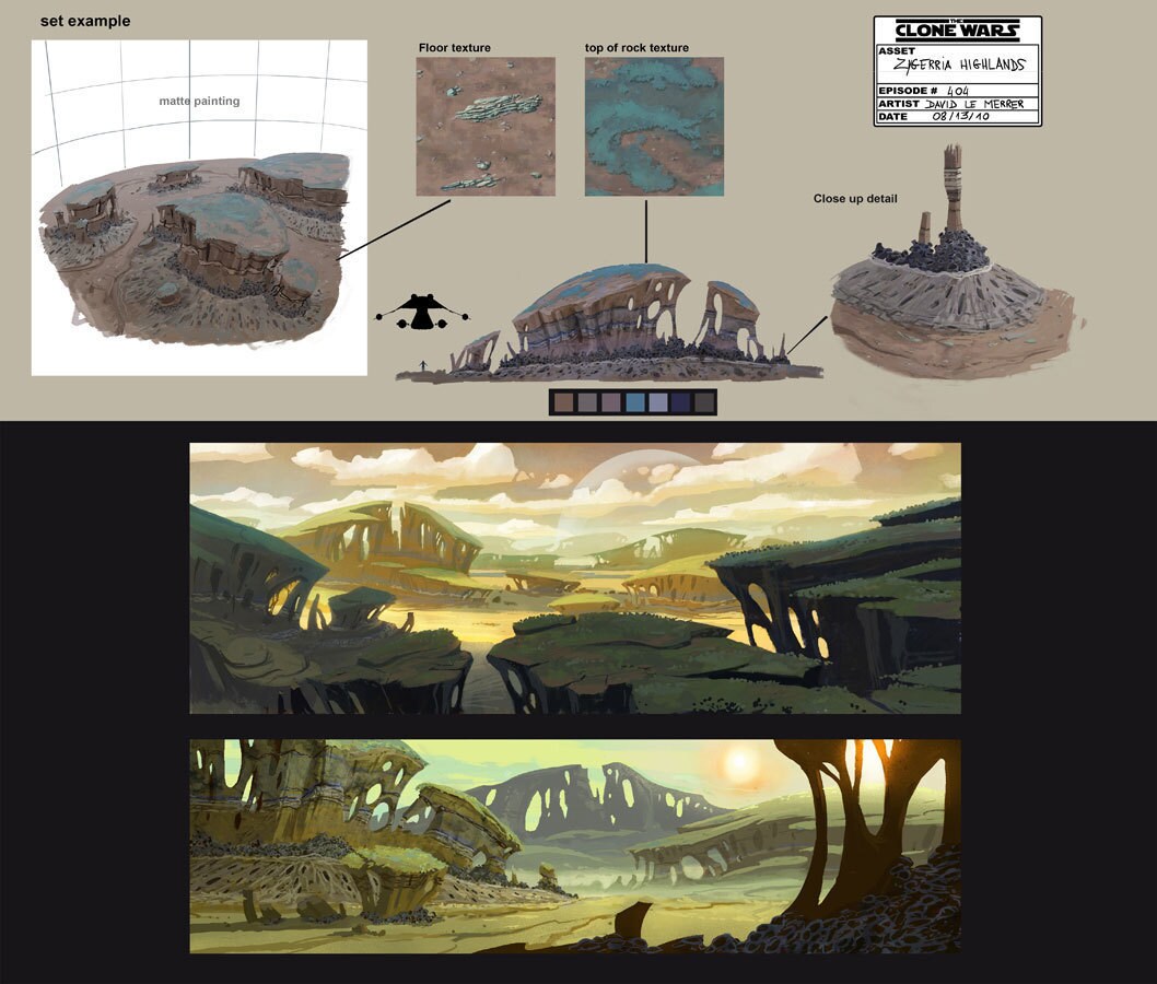Zygerrian highlands and mesa environment designs