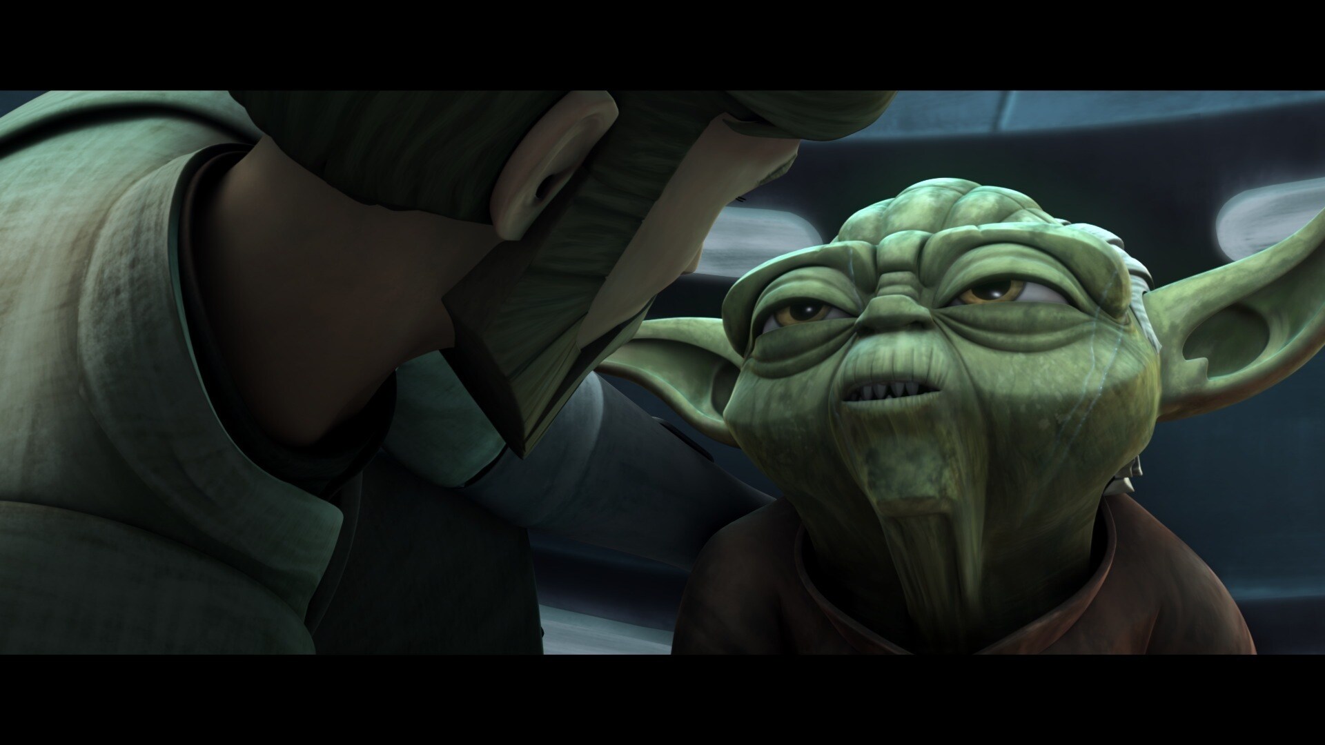Yoda awakens to find himself pulled from the tank. The dazed Jedi Master was rescued by Obi-Wan a...