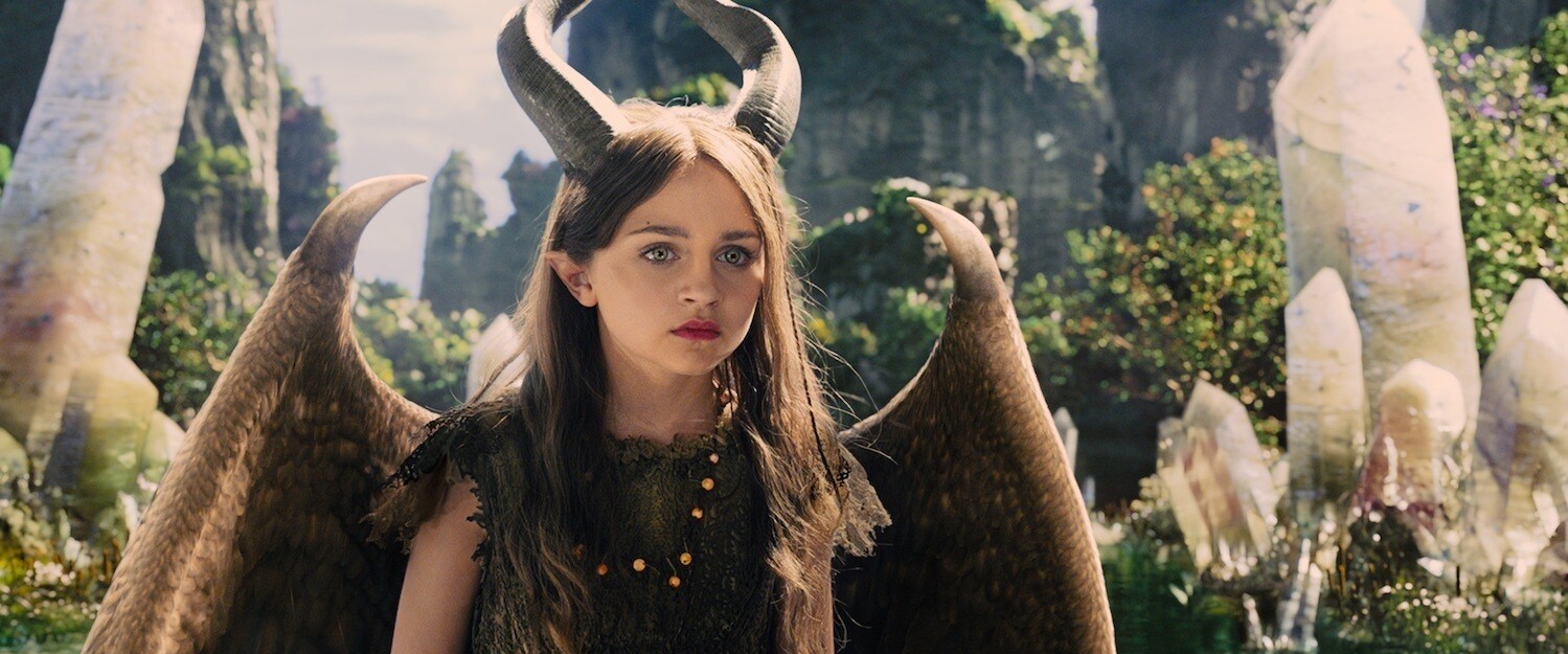 Isobelle Molloy as a young Maleficent in the movie "Malefient"