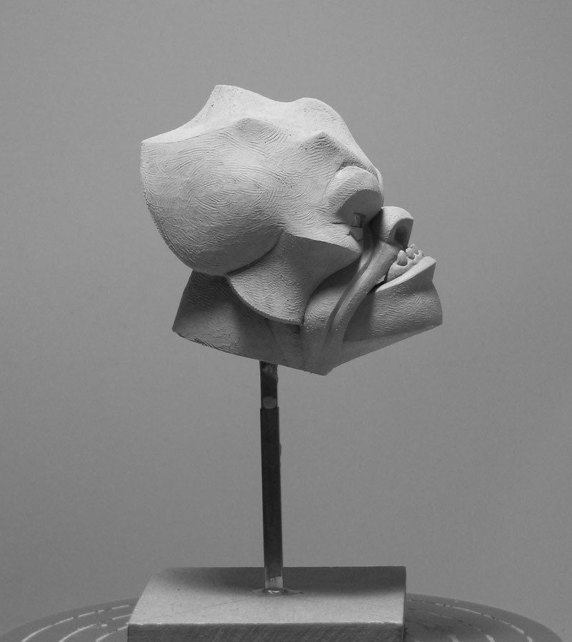 Side view of the sculpt of Castas' head