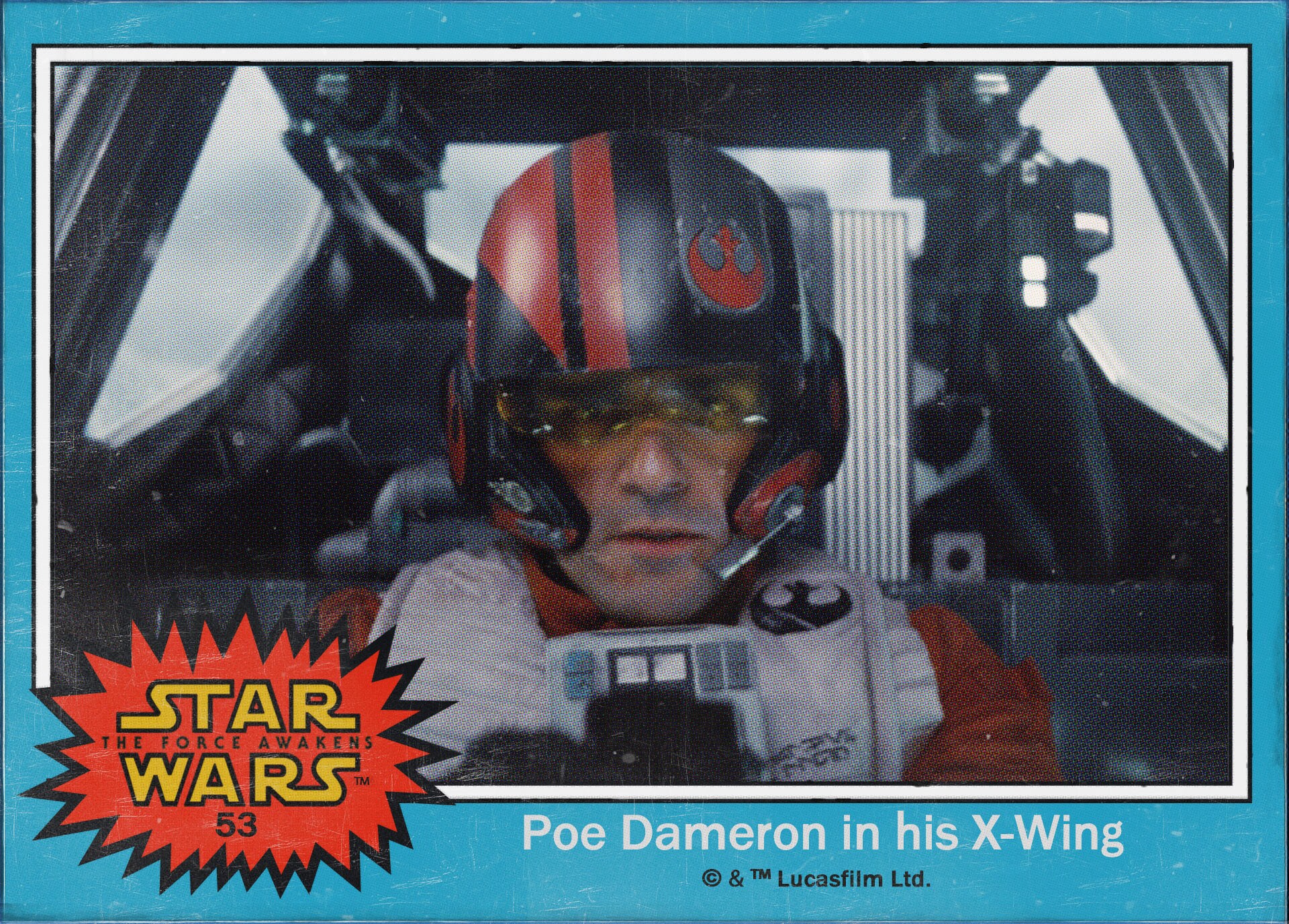 Peo Dameron in his X-wing. Star Wars: The Force Awakens Digital Trading Card #53