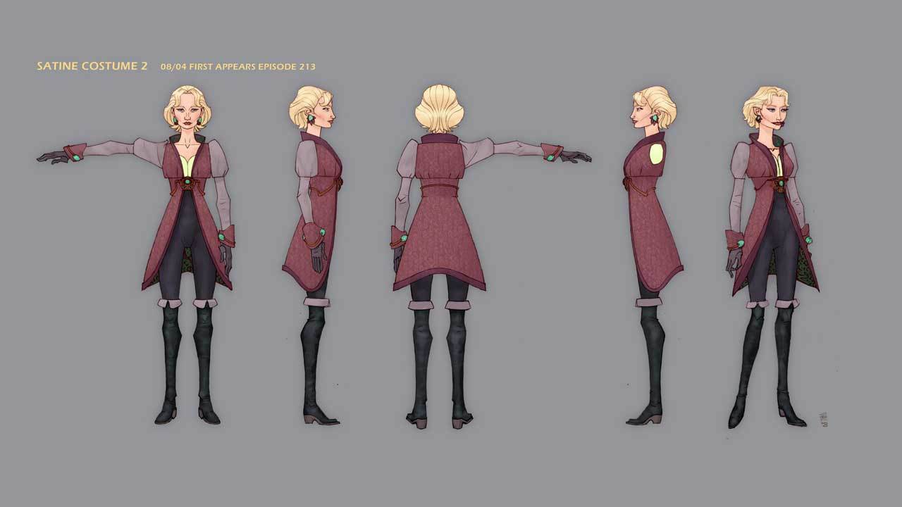 Duchess Satine travel outfit costume design