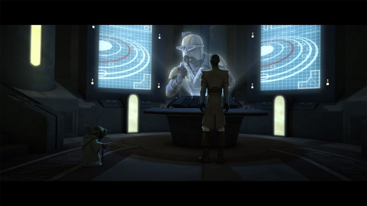 Slipping from his restraints, Obi-Wan overpowers his guards and escapes confinement. He secretly ...