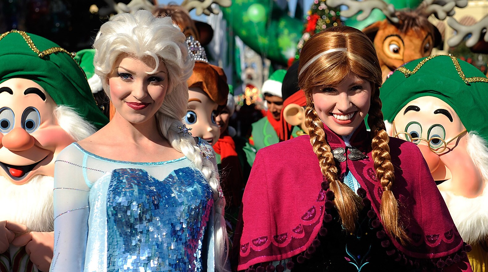 Disney characters Elsa and Anna from the new Disney animation film “Frozen” take center stage at ...