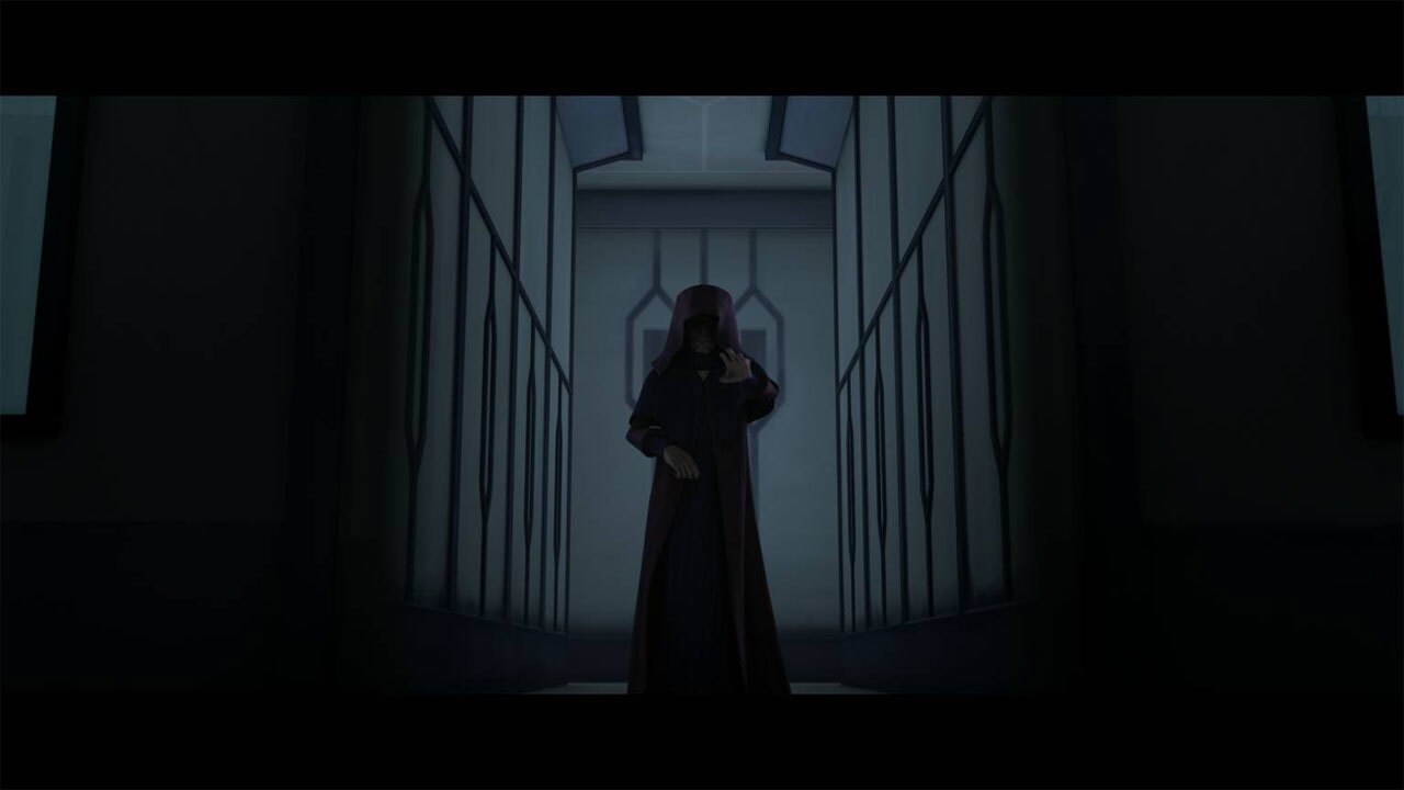 This episode marks the first appearance of Darth Sidious "in the flesh." In all other appearances...