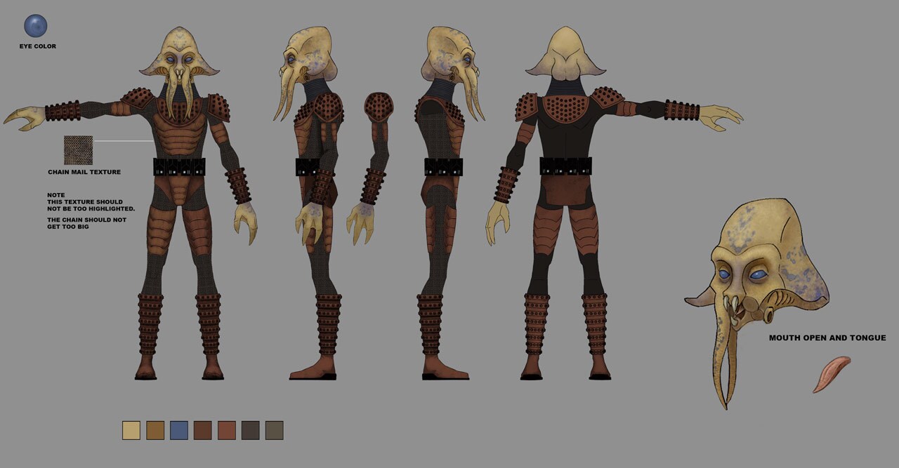 Armored Quarren warrior final design illustrations