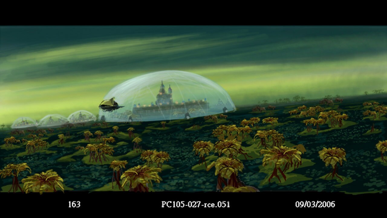 Concept artwork of the defensive dome surrounding the Senatorial residence on Rodia