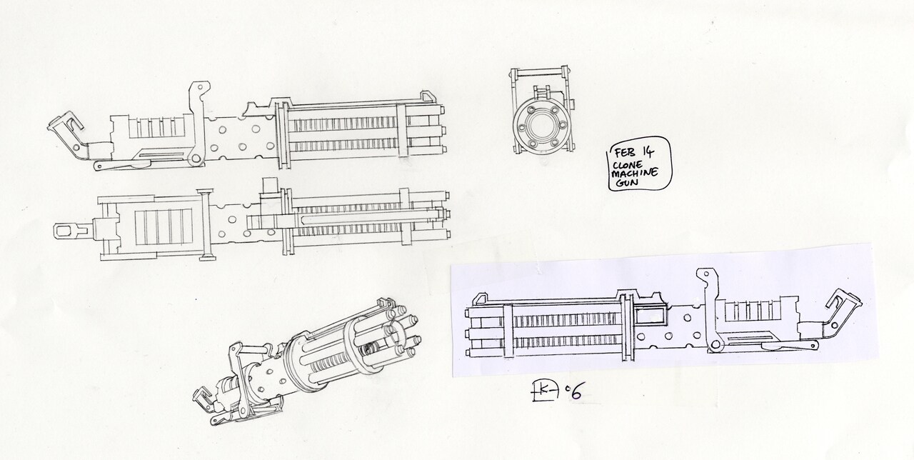 Concept illustration of Jek's rotary blaster cannon