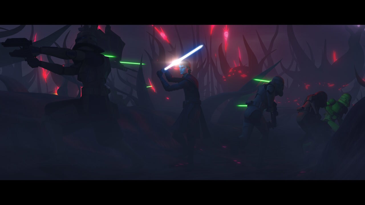 Suddenly, Umbaran soldiers launch an attack. The clone troopers are caught off-guard. As they hol...