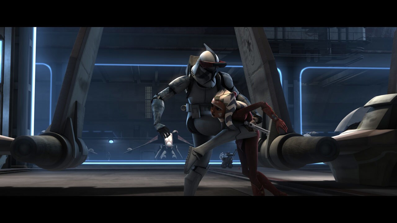 The Separatist shuttle carrying Anakin, Ahsoka and the clone survivors sets down within the Resol...
