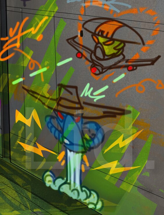Seen among Sabine’s drawings on her cabin walls are caricatures of bounty hunters Cad Bane and Embo.