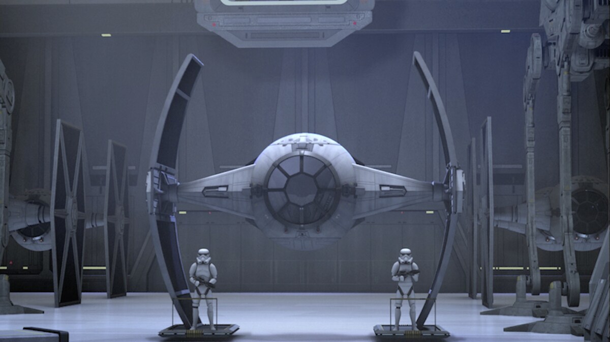 Stormtroopers guarding the TIE Advanced v1