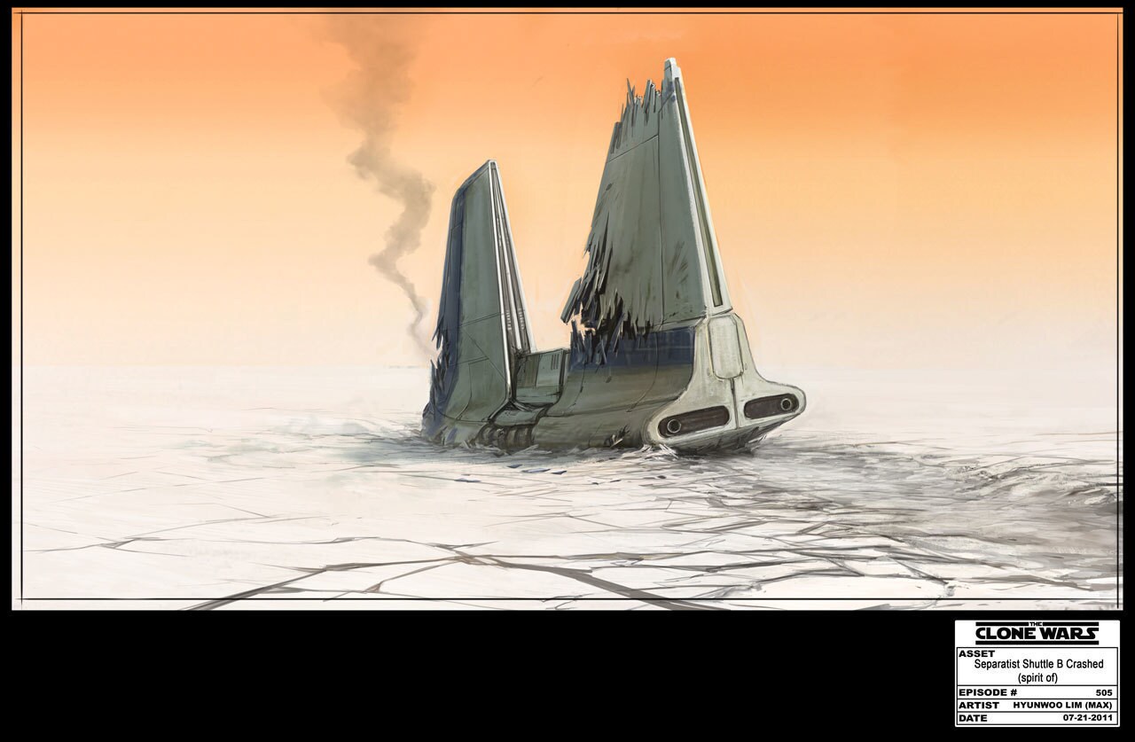 Crashed shuttle illustration by Hyunwood Lim. 