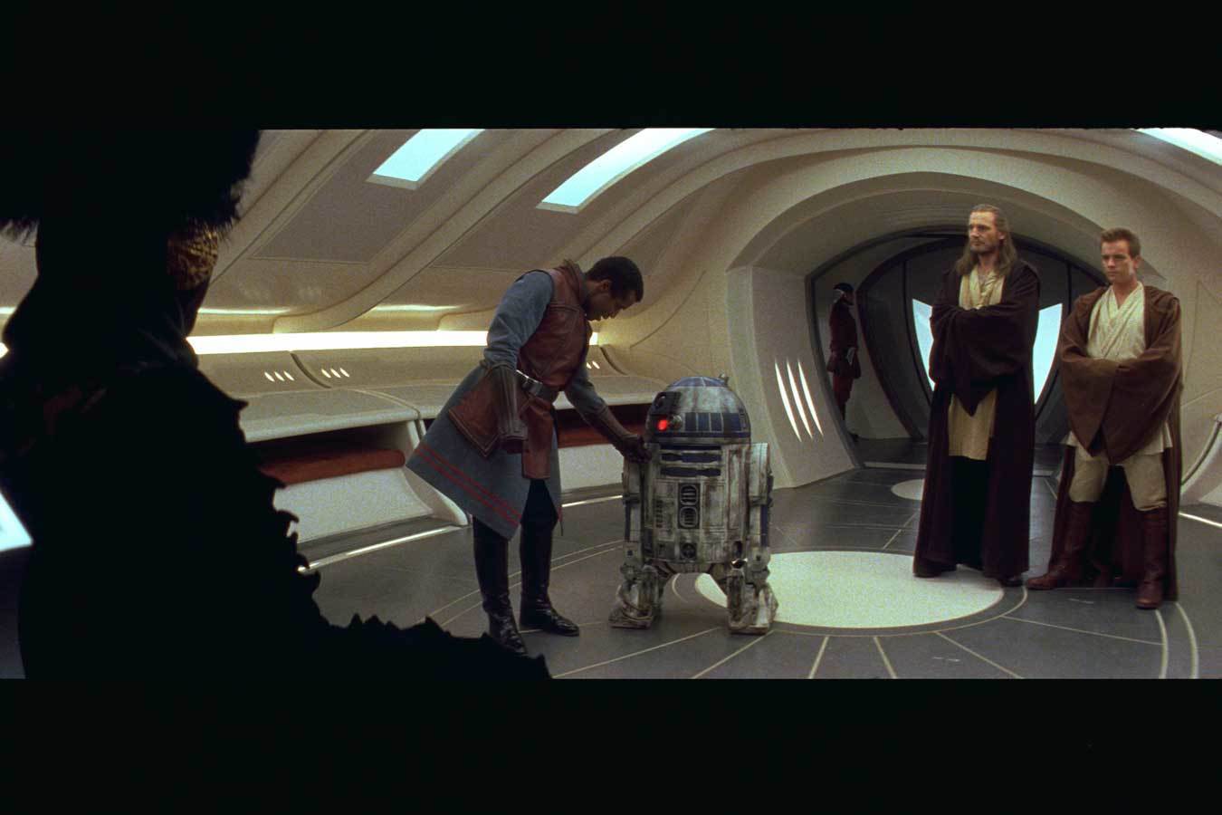 A grateful Amidala acknowledged R2-D2's bravery, and ordered her handmaiden Padmé' to clean up th...