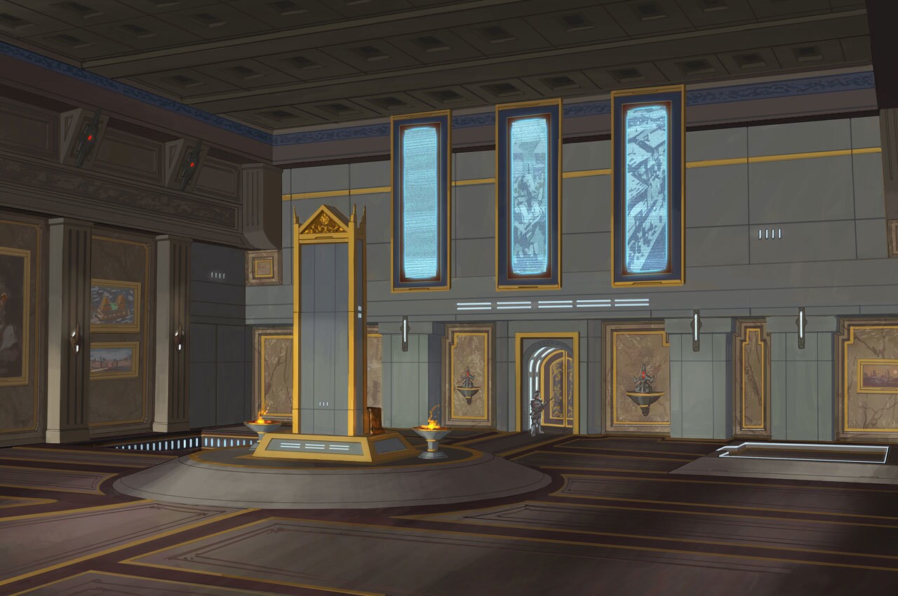 Iziz throne room environment painting by JP Balmet.