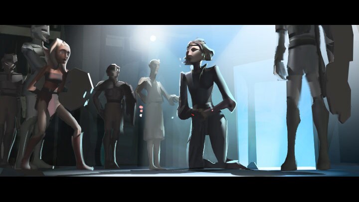 Concept art of Duchess Satine being held captive